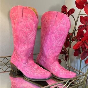 Roper Riley Hot Pink Western Boots | Coastal Cowgirl Barbiecore Boots Size 9